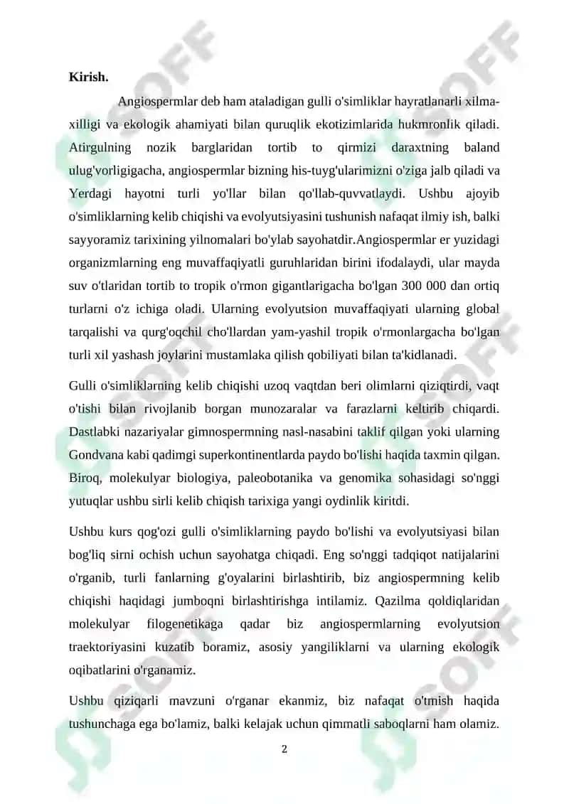 Gulli o'simliklarning kelib chiqishi 2
