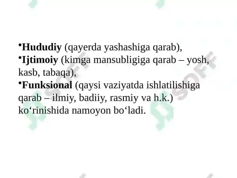 Tilning turlari (Varietylari) 2