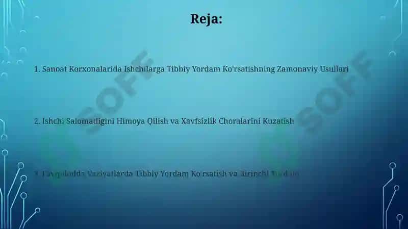 Sanoat Korxonalarida Ishchilarga Tibbiy Yordam Ko'rsatishning Zamonaviy Usullari 2