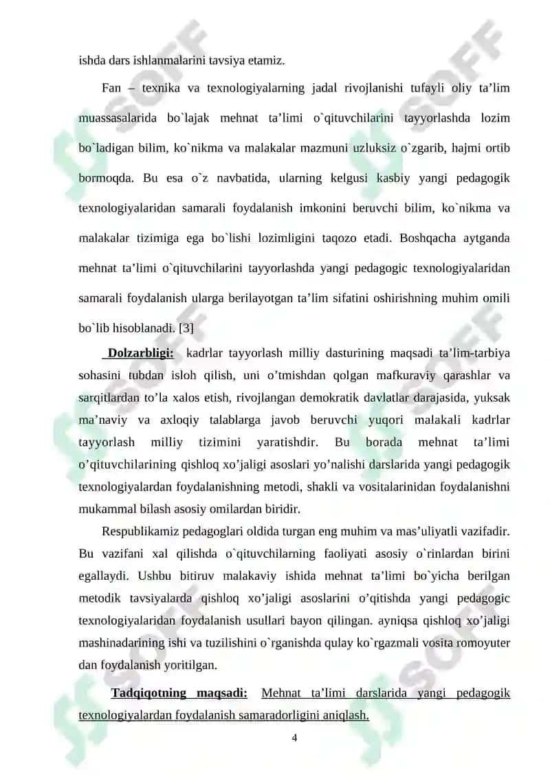 “QISHLOQ XO’JALIK ASOSLARI BO’LIMINI O’QITISHDA YANGI PEDAGOGIK TEXNOLOGIYALARNI QO’LLASH” 2