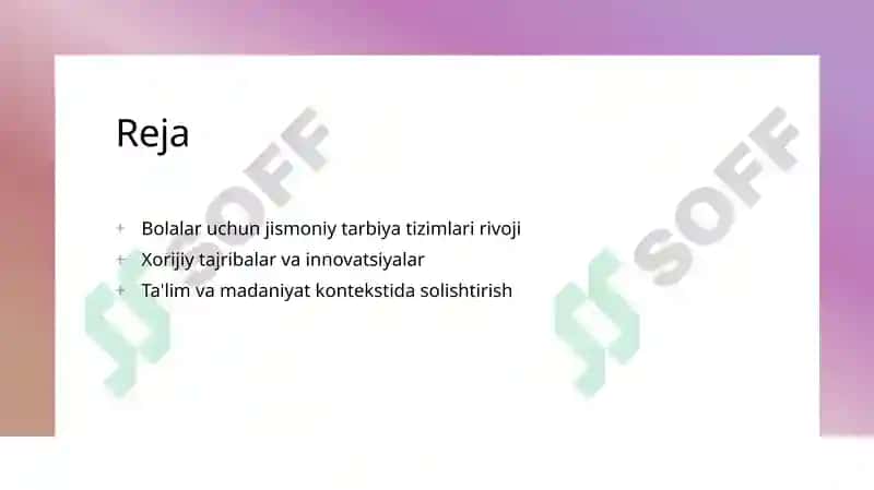 Bolalar uchun jismoniy tarbiya tizimlari rivoji 2
