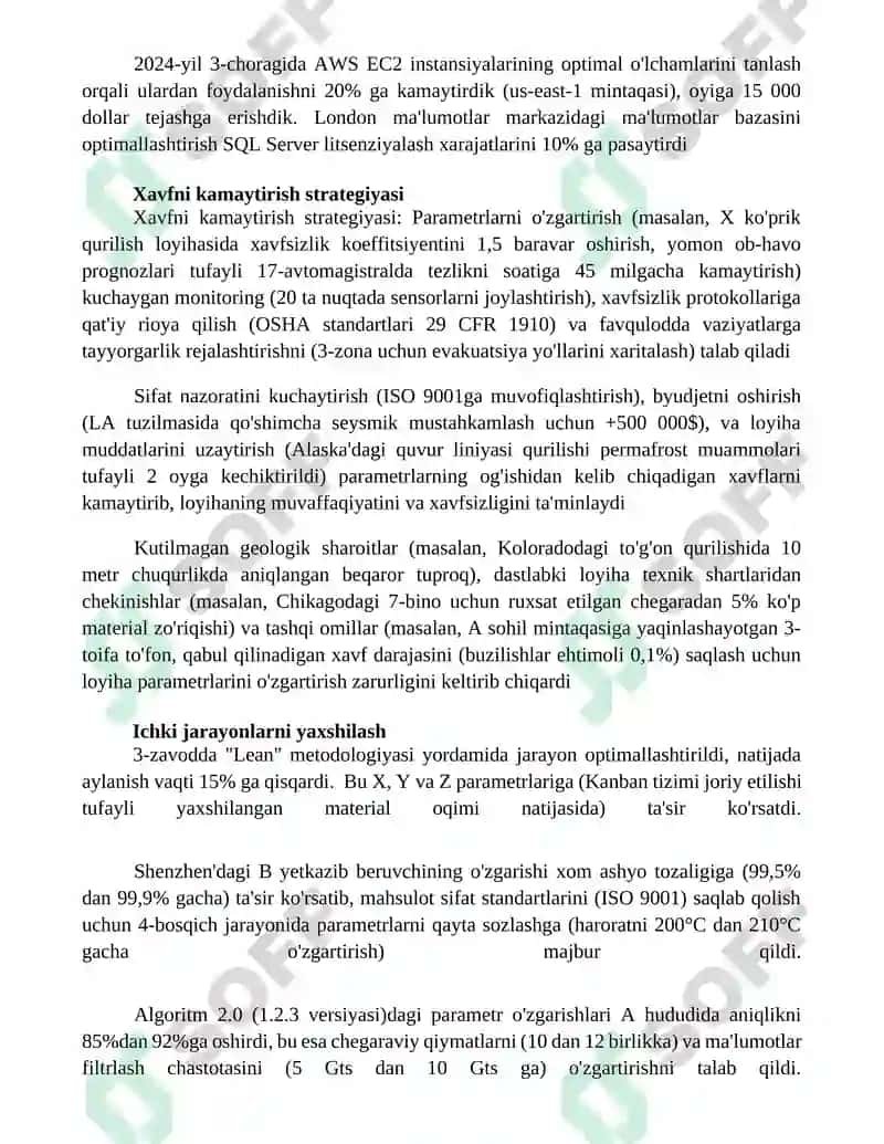 Element parametrlarining oʻzgarish sabablari 2