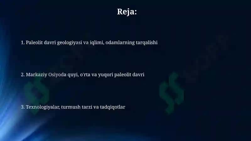 Oʻrta Osiyo paleolit davrida 2