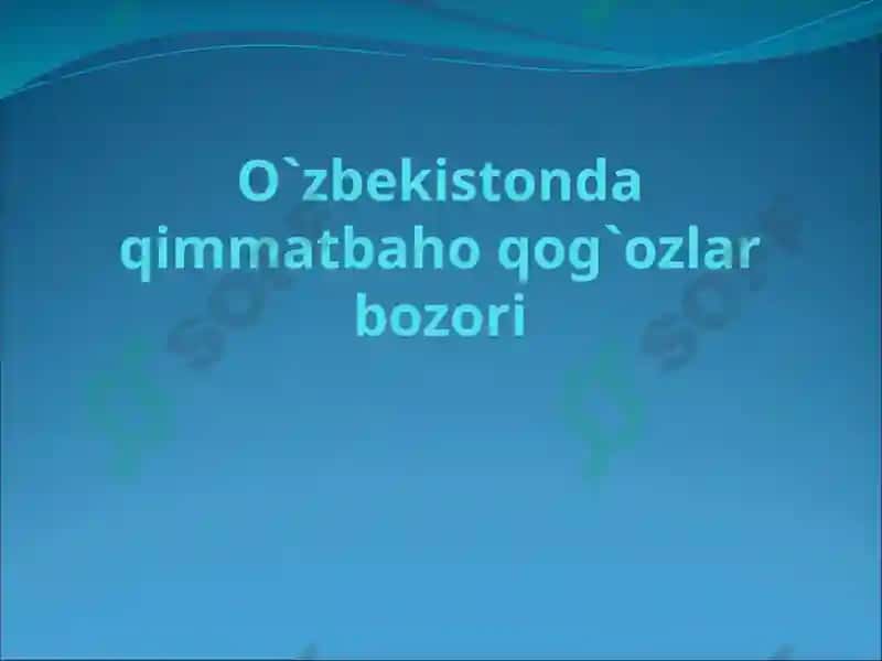 Qimmatli qog’ozlar bozori 2