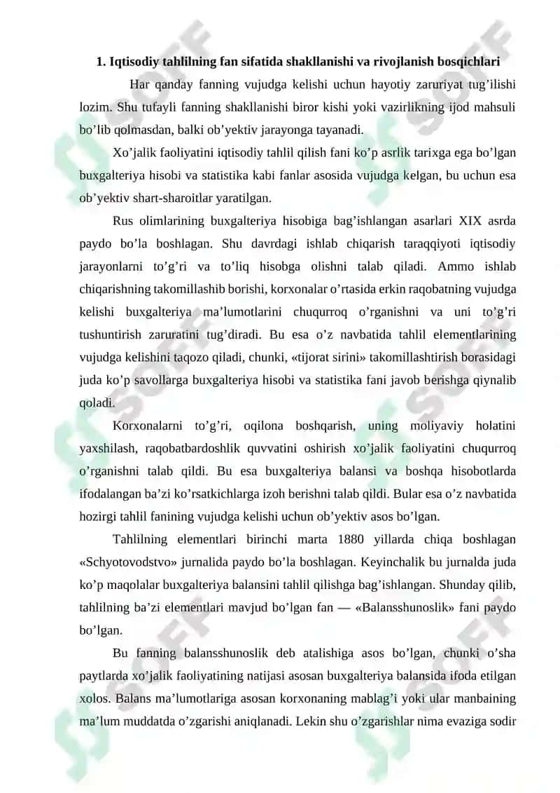 Iqtisodiy tahlilning fаn sifаtidа shаkllаnishi vа rivоjlаnish bоsqichlаri 2