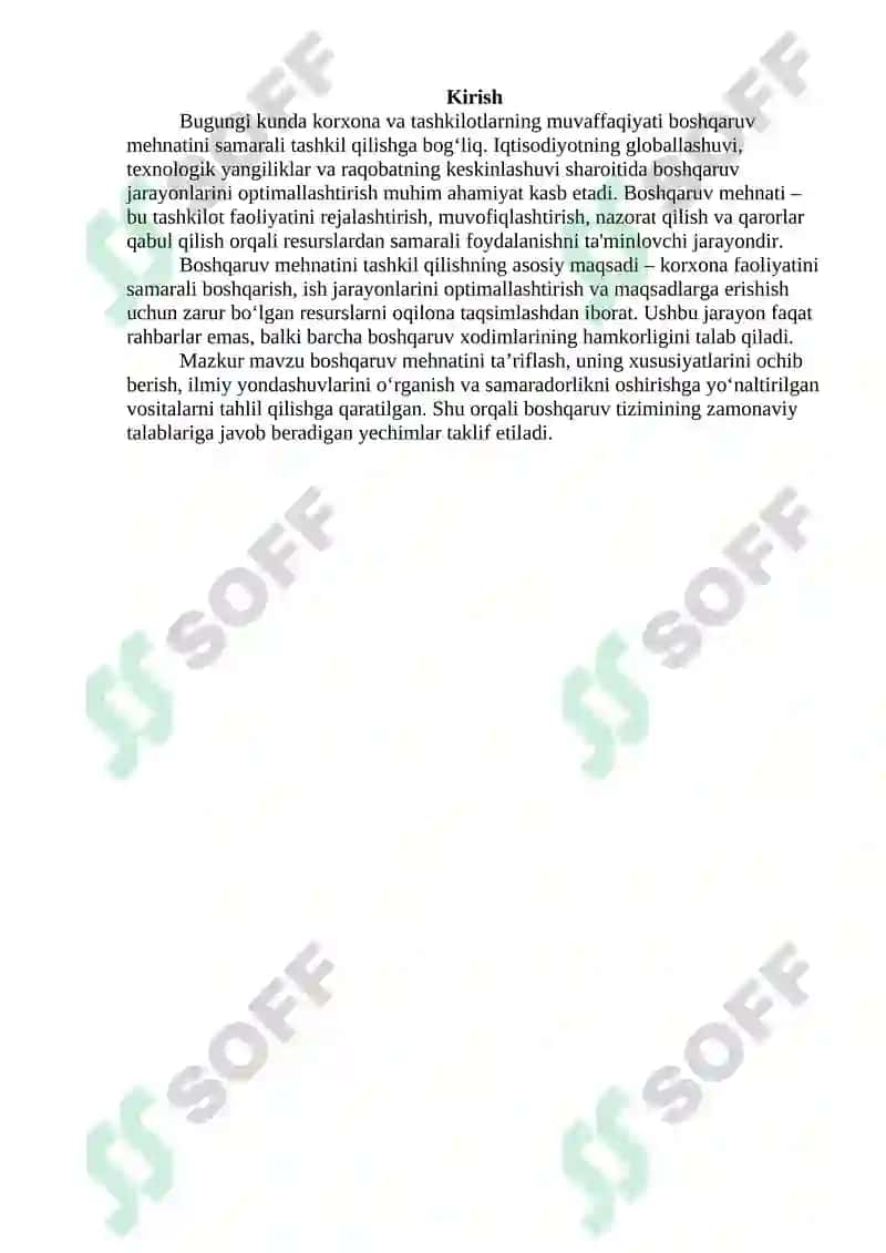 BOSHQARUV MEHNATINI TASHKIL QILISH 2