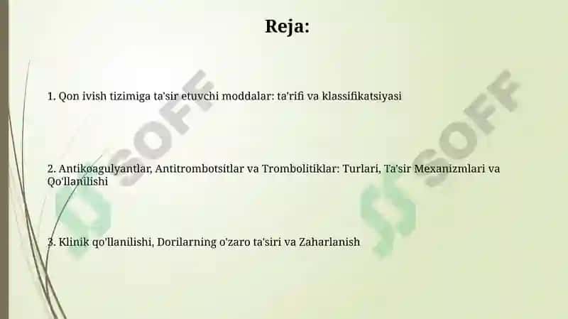 Qon ivish tizimiga ta'sir etuvchi moddalar 2