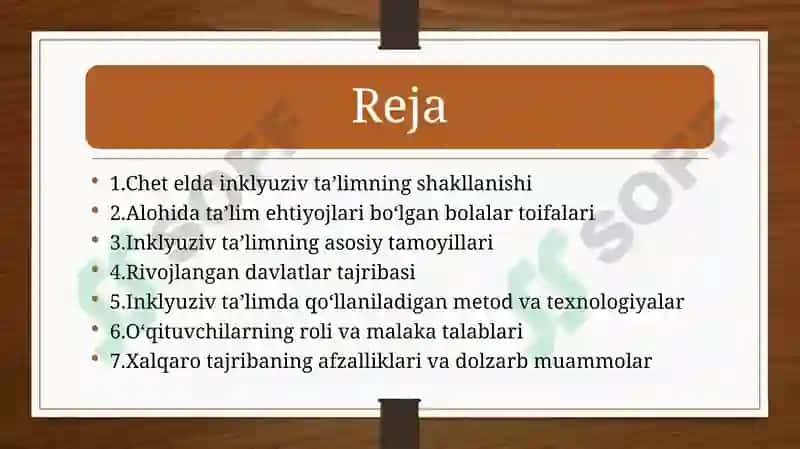 Chet elda alohida talim ehtiyojlari boʻlgan bolalarning inklyuziv taʼlimi 2