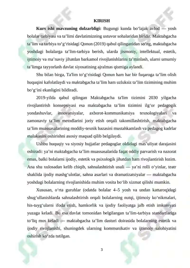 Maktabgacha ta’lim tashkilotlarida sahnalashtirish orqali oʻrta guruhlardagi bola hayotini tashkil etish 2
