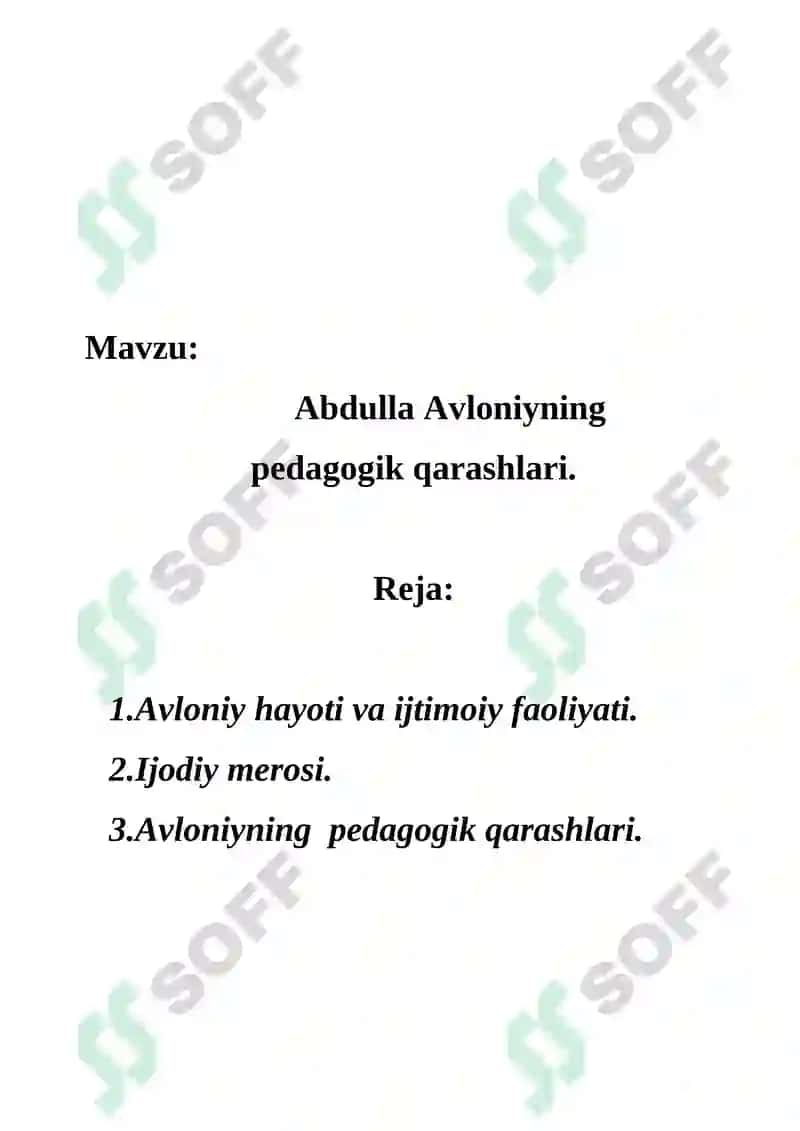 Abdulla Avloniyning pedagogik qarashlari 2