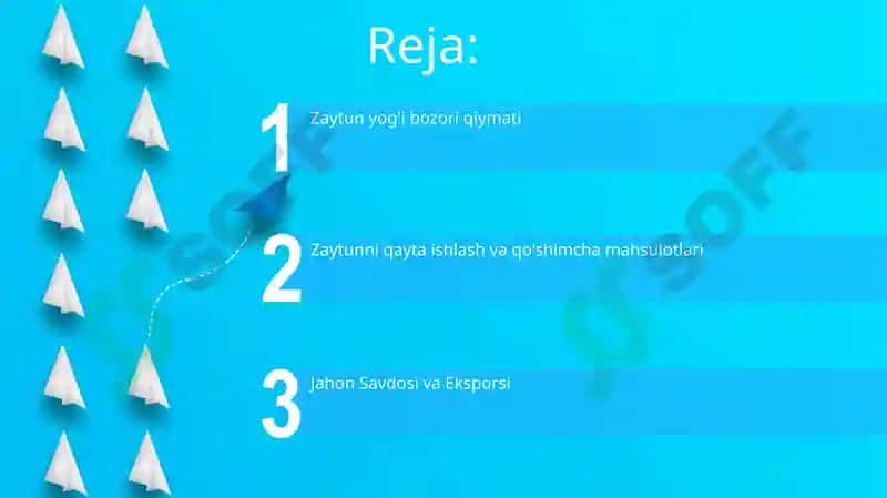 Zaytun yog'i bozori qiymati 2