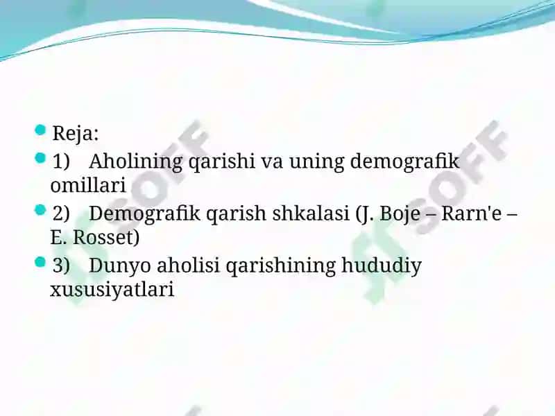 AHOLINING QARISHI VA UNING DEMOGRAFIK OMILLARI 2