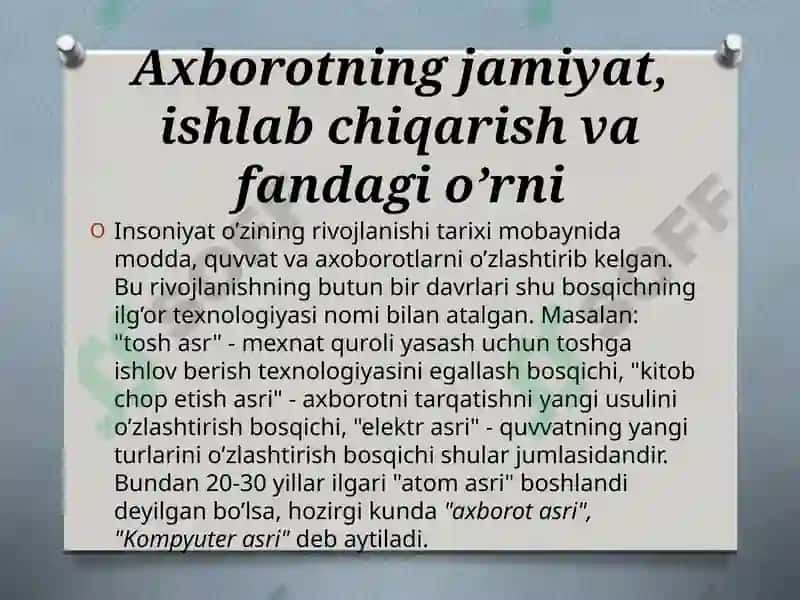 Axborot matnlari kiritish va mediamadaniyat 2