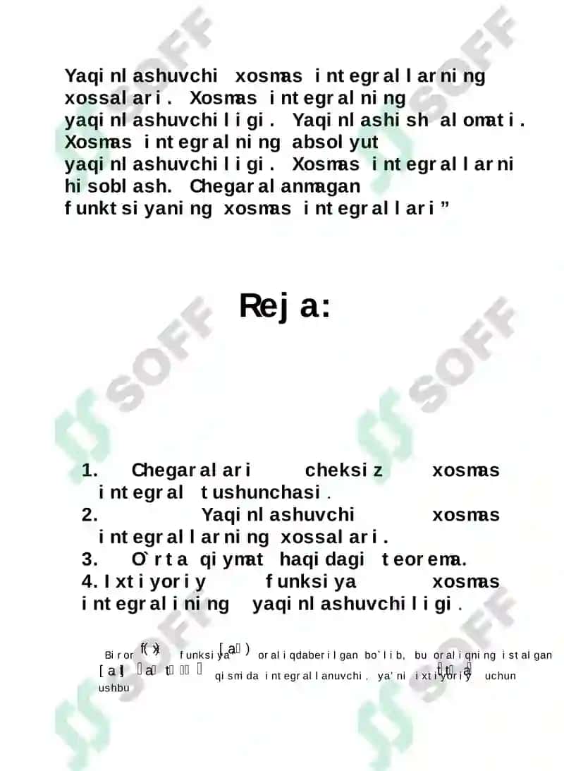 Хосмас интеграллар 2