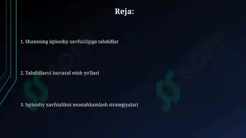 SHaxs iqtisodiy xavfsizligiga ta’sir etuvchi tahdidlar va ularni bartaraf etish yo‘llari 2