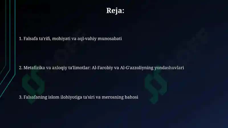 Abu Nasr Farobiy va G'azzoliyning falsafa ilmiga oid qarashlarini qiyosiy tahlil etish 2