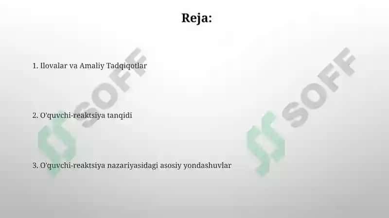 O'quvchi-reaktsiya nazariyasi 2