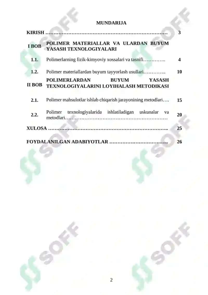 Polimer materiallardan buyum yasash texnologiyasi 2