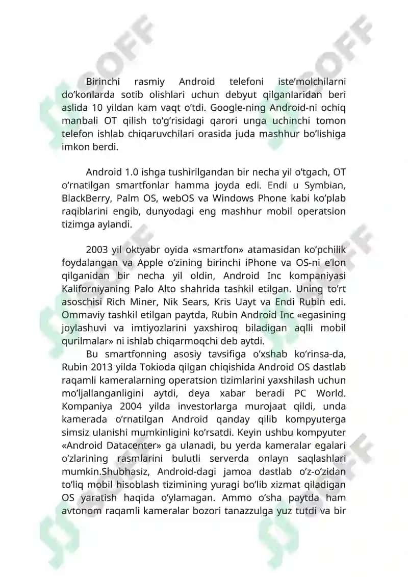 Android mobil operatsion tizimi 2