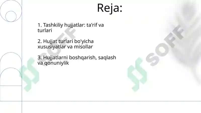 Tashkiliy hujjatlarning turlari va xususiyatlari 2