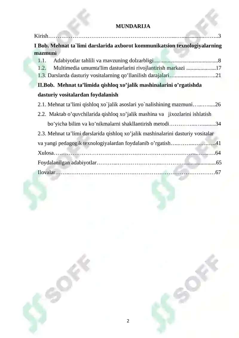 “MEHNAT TA’LIMI DARSLARIDA QISHLOQ XO’JALIK MASHINALARINI O’RGATISHDA DASTURIY VOSITALARDAN FOYDALANISH”MЕHNAT TA’LIMI DARSLARIDA QISHLOQ XO’JALIK MASHINALARINI O’RGATISHDA DASTURIY VOSITALARDAN FOYDALANISH 2