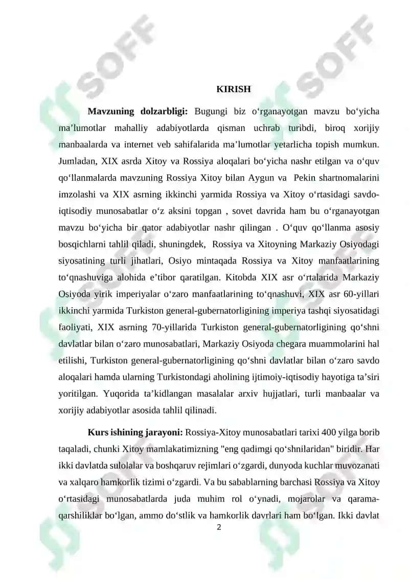 Rossiya va Xitoy munosabatlari 2