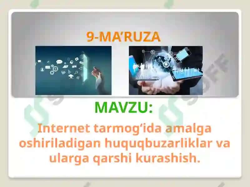 Internet tarmogʻida amalga oshiriladigan huquqbuzarliklar va ularga qarshi kurashish 2