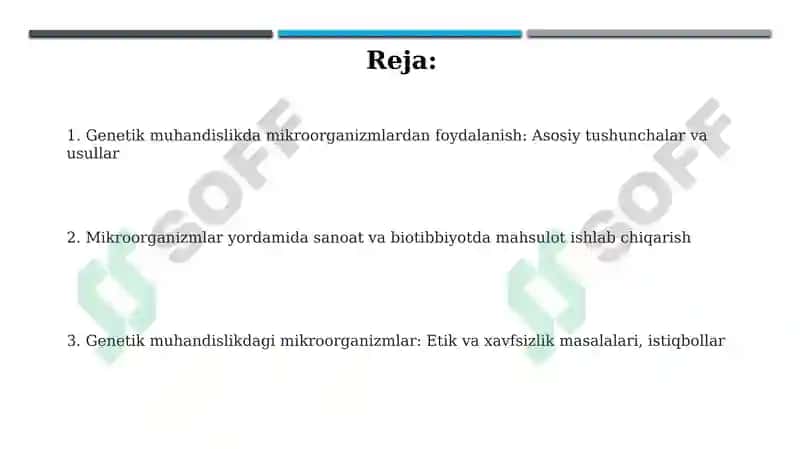 Mikroorganizmlarnigenmuhandisligidaqoʻllanishi 2