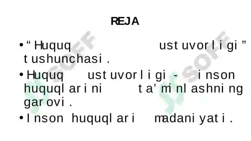 Inson huquqlari va huquq ustuvorligi 2