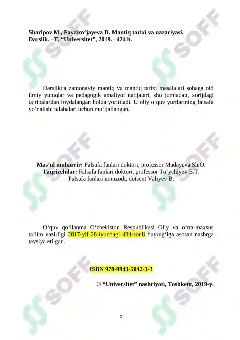 Mantiq tarixi va nazariyasi Darslik 2