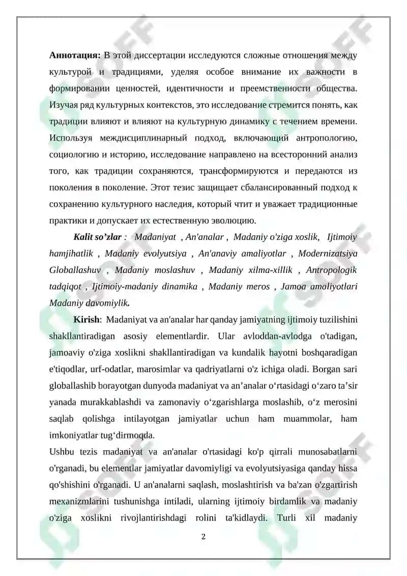 MADANIYAT VA ANʼANALAR 2