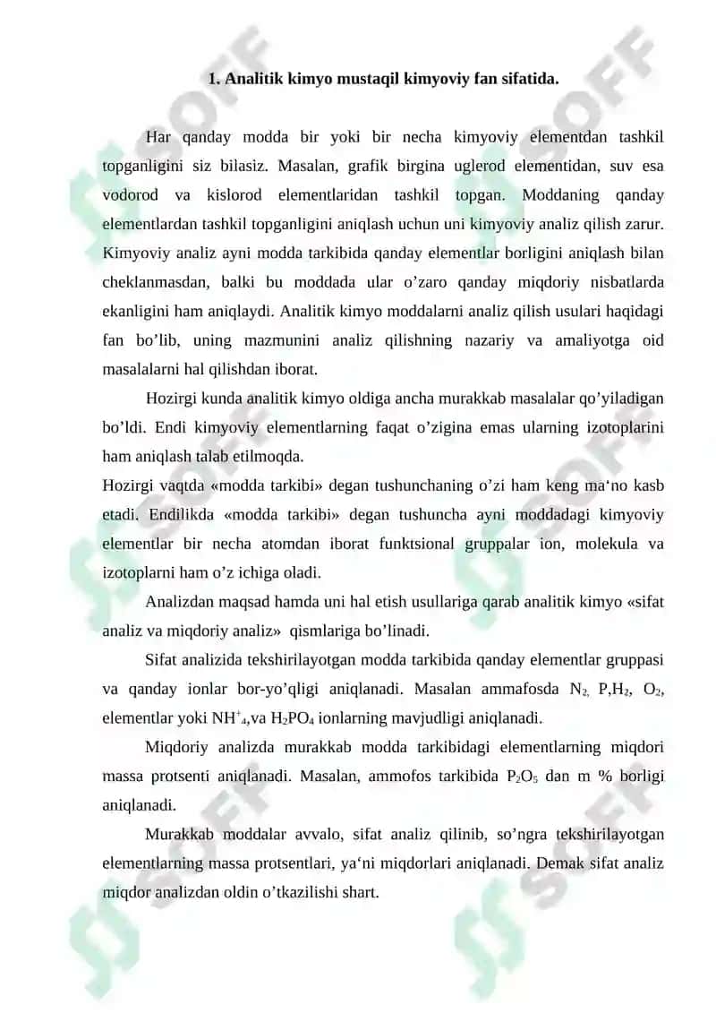 Analitik kimyo fani va uning usullari 2
