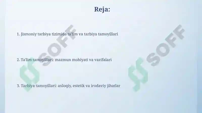 Jismoniy tarbiya tizimida ta'lim-tarbiya tamoyillari 2