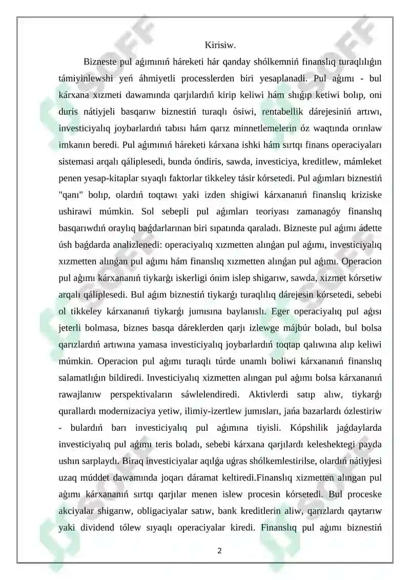 Pul aǵımı háreketi 2