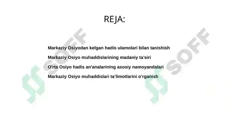 Markaziy Osiyolik buyuk hadisshunos olimlar va ularning inson madaniyatiga qoʻshgan hissasi 2