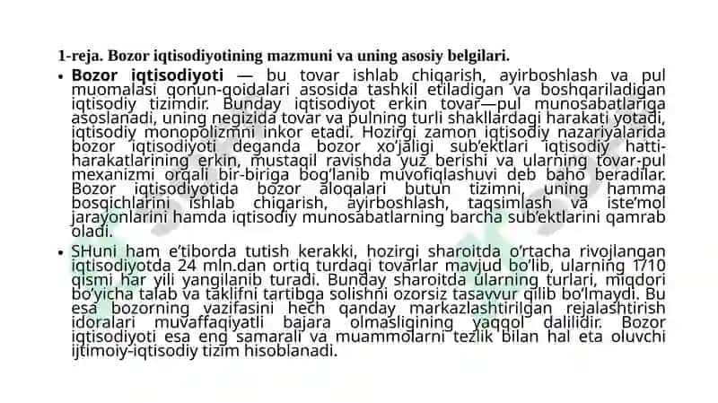 Bozor Iqtisodiyoti 2