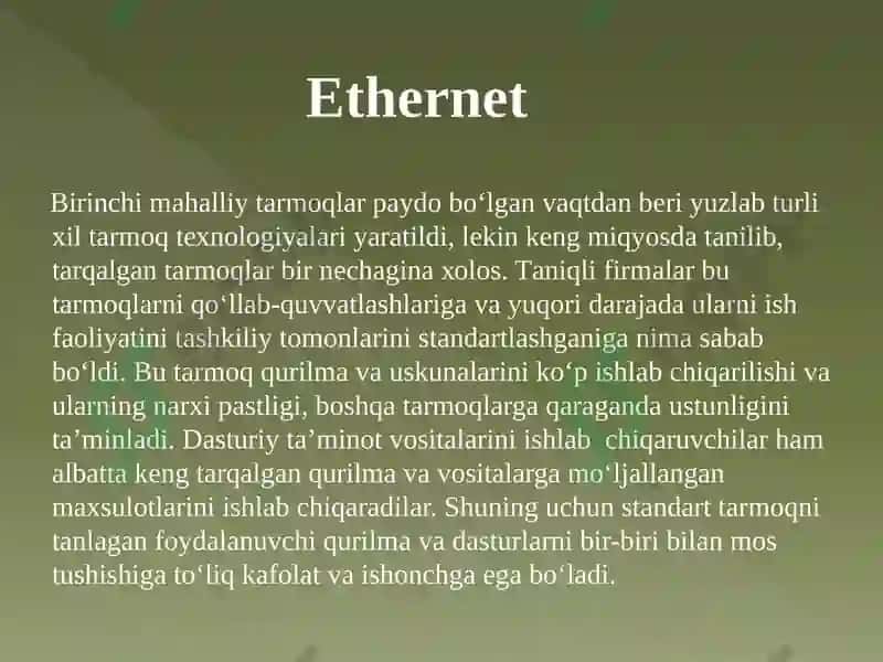 Ethernet vа Fast Ethernet tаrmоq аrхitеkturаsi 2