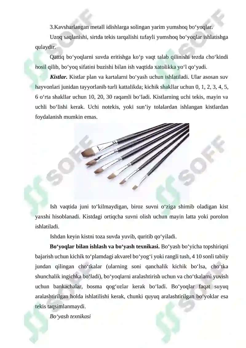 Akvarel bo‘yoqlar 2