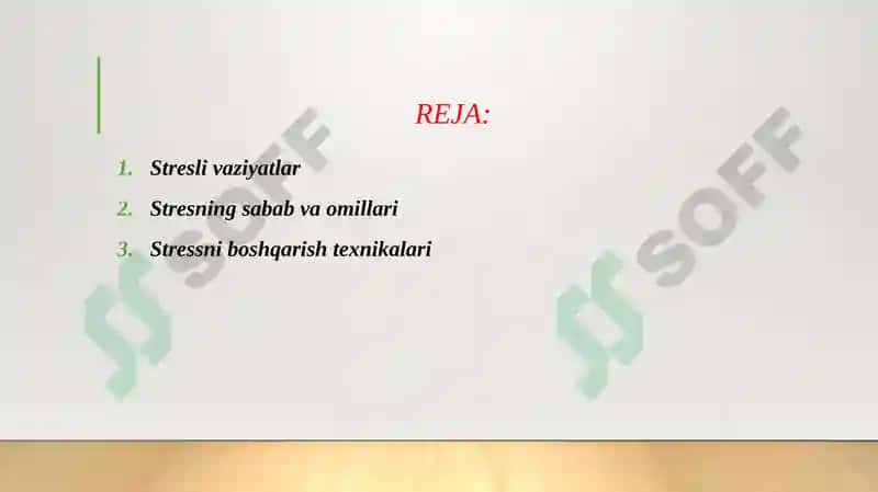 Stresli vaziyatlar,sabablar, oqibatlar va stressni boshqarish texnikalari 2