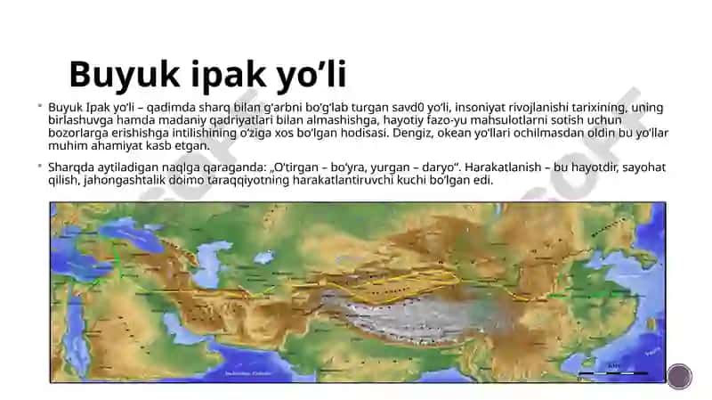Buyuk ipak yoʻli mavzusida prizintatsiya 2