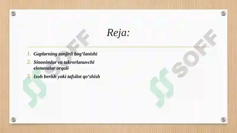 Gaplarning zanjirli bog‘lanishi 2