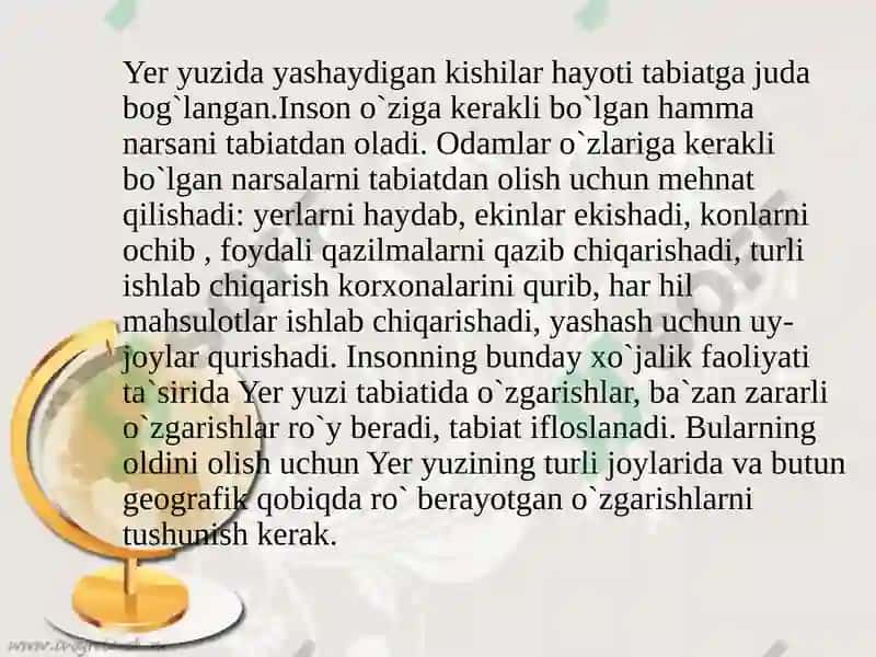 Yer yuzidagi tabiat va odam 2