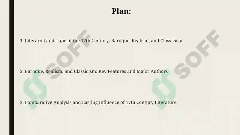 Literary Landscape of the 17th Century: Baroque, Realism, and Classicism 2