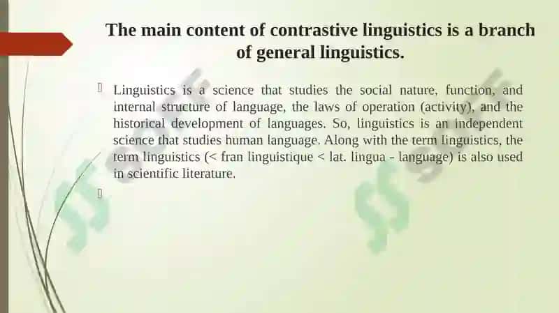 Contrastive linguistics 2