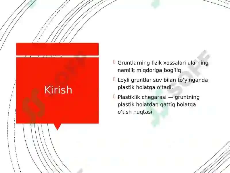 Gruntlar mexanikasi fanidan tagdimot loyiha 2