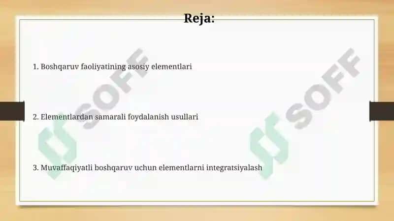 Boshqaruv faoliyati elementlari 2