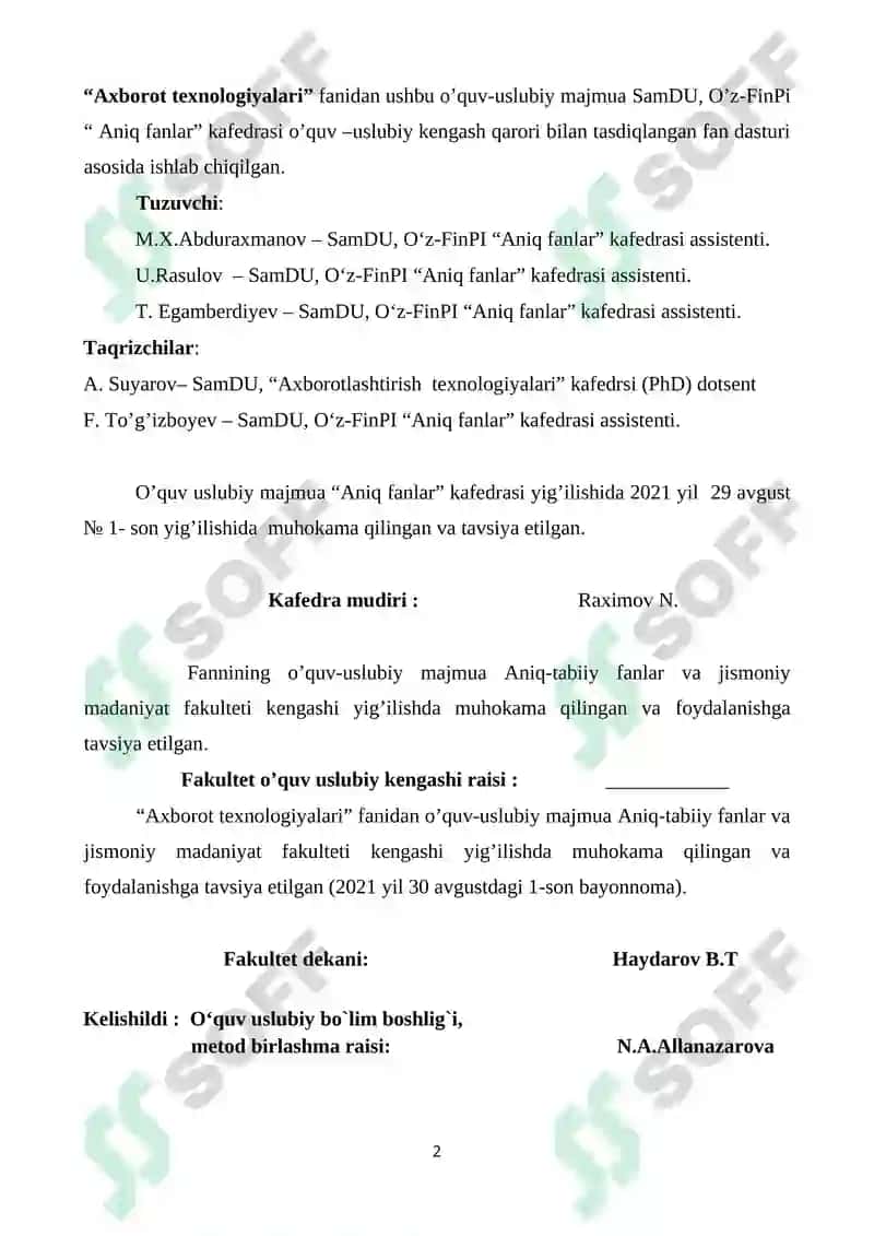 O’QUV USLUBIY MAJMUA 2
