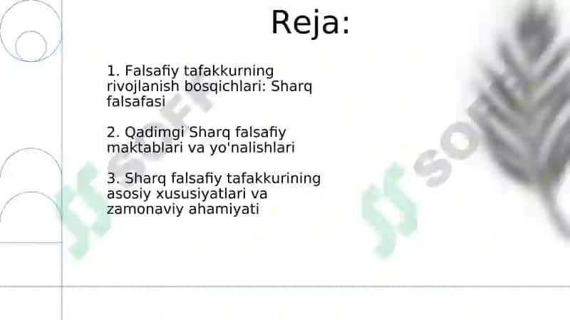 Falsafiy tafakkur taraqqiyot bosqichlari. Sharq falsafasi 2