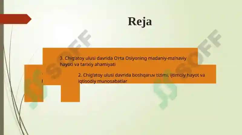 O'rta Osiyo Chig'atoy ulusi davrida 2