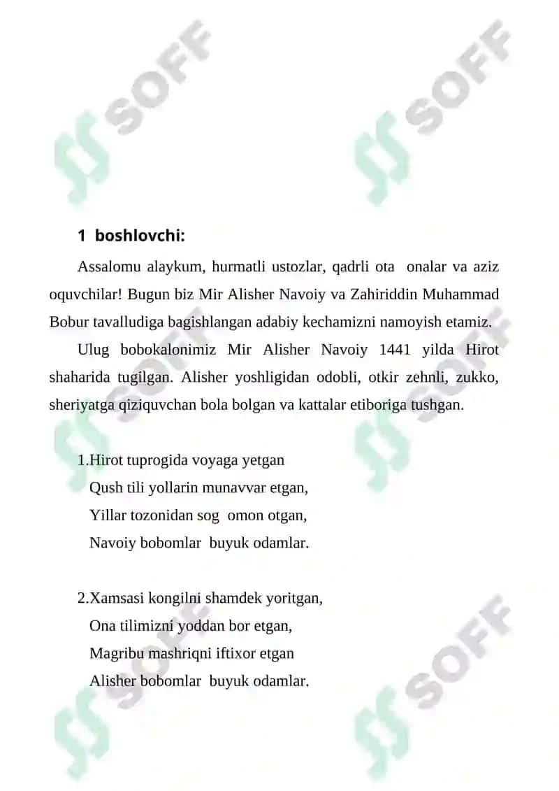 Mir Alisher Navoiy va Zahiriddin Muhammad Boburning Tavallud Topgan Kunlari 2